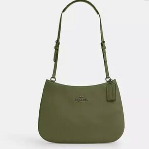 SUPER PRICE COACH Penelope shoulder bag new with tags, military green, leather